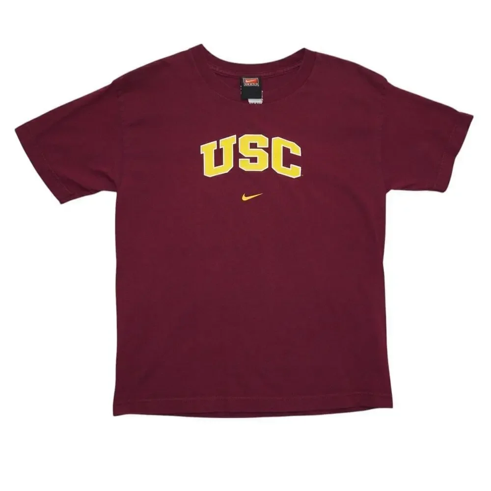 Nike USC Trojans Graphic Tee – Youth Large – Vintage Team Tag – College Tee
